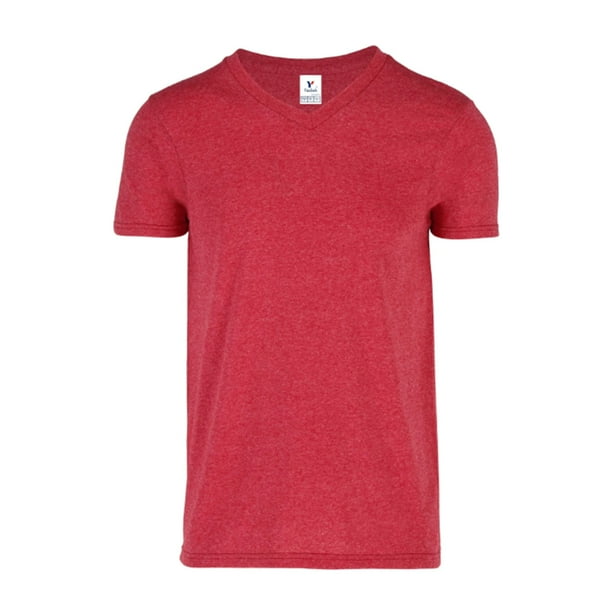 Playera Yazbek Cuello V para caballero Rojo jaspe Doble Extra Grande C0356