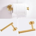 thumbnail image 3 of Bathroom Hardware Accessories Set 3-Piece Gold Brushed Bathroom Hardware Sets Modern Towel Ring Rob, 3 of 5