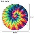 thumbnail image 6 of Rainbow Tie Dye Mandala Pattern Round Tablecloth 60"x60",Wrinkle Wipeable Table Cloth for Kitchen Dining Room Picnic Patio Party, 6 of 6
