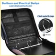 thumbnail image 4 of Zipper Binder with Shoulder Strap 2 inch 3 Ring Waterproof File Folder Organizer Bag 500 Sheet Pink and Gray Feathers Pattern, 4 of 8