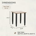 thumbnail image 4 of COOS BAY Patio Furniture Square Side Table with Wood Grain Top for Indoor Outdoor Use, 4 of 9