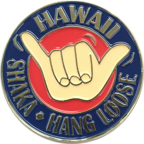 Hawaiian Islands Metal Magnet Shaka Aloha Hang Loose