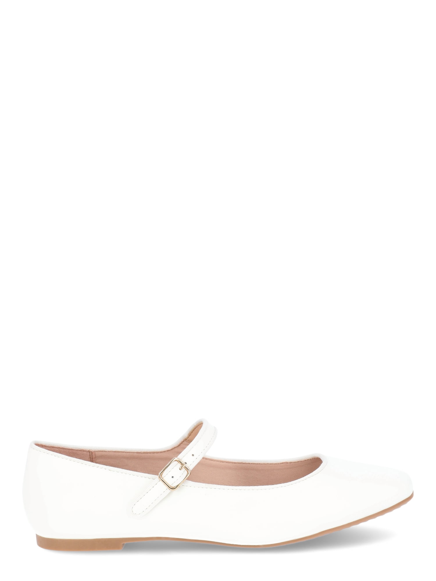 Time and Tru Women's Faux Leather Mary Jane Flats, Wide Width Available