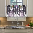 thumbnail image 2 of Yayeee Kitchen Curtains Tier Pair Light Filtering 27"x36" Rod Pocket Short Cafe Window Panel, White Skeleton, 2 of 7