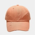 thumbnail image 2 of beishanbush Visors Men and Women Casual Old Fashioned Washing Water Hole Grinding Edge Baseball Cap Peaked Cap Orange, 2 of 3