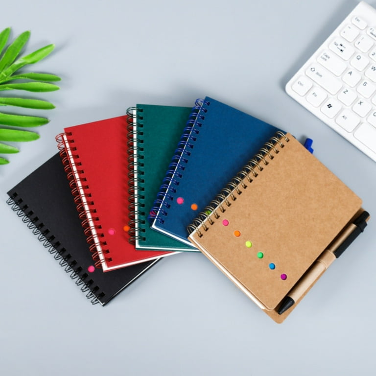 Spiral Notebook Steno Pads Lined Notepad with Pen in Holder
