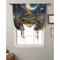 thumbnail image 2 of Christmas Tie Up Curtains for Window, Winter Snowflake Animals Xmas Tree Moon Thermal Insulted Balloon Shade Adjustable Rod Pocket Curtains Valance Panels for Kitchen Bathroom Café 52 x 63, 2 of 7