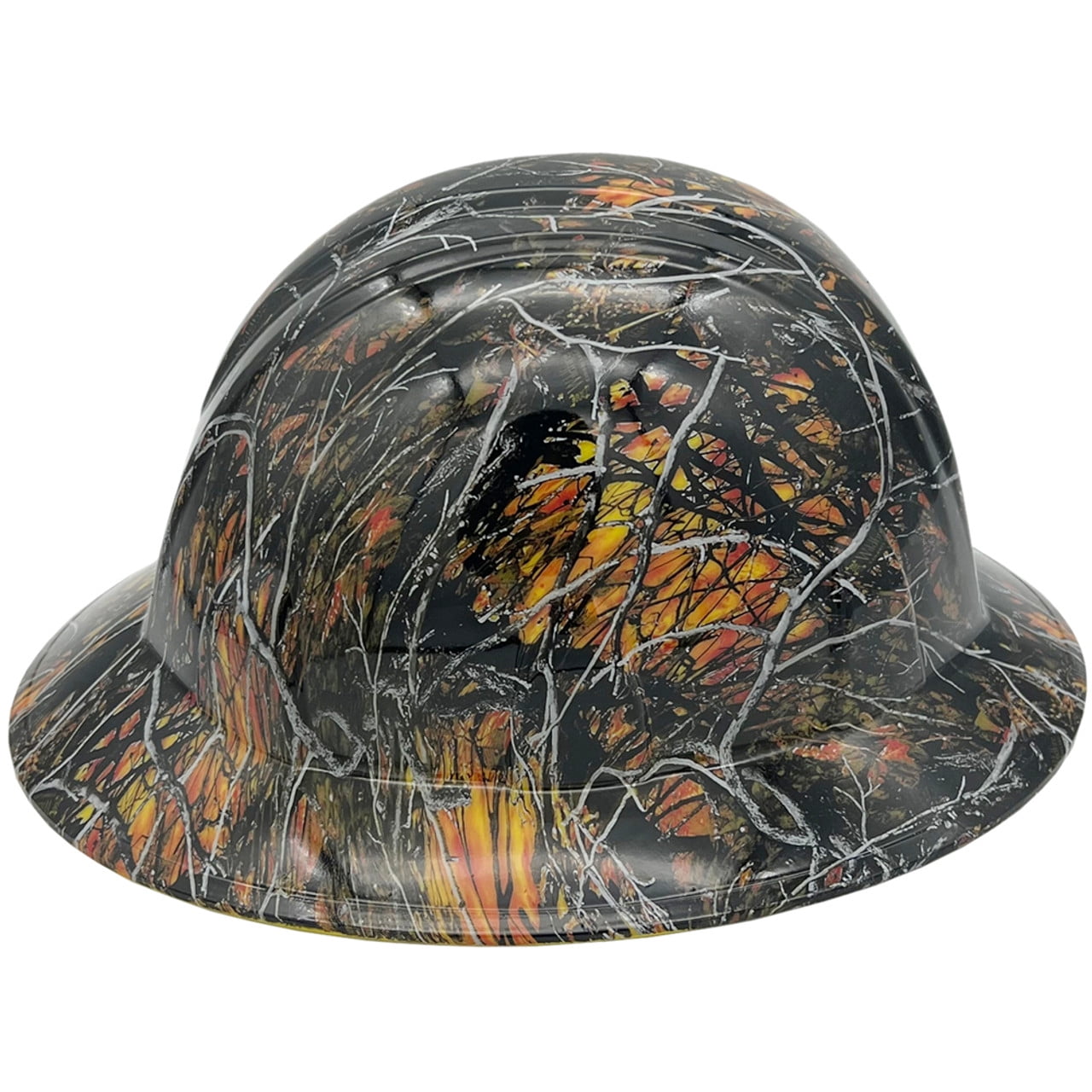 Wildfire Camo Hydro Dipped Hard Hats Full Brim Style
