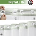 thumbnail image 7 of No Hook Shower Curtain with Snap in Liner Set Cotton and Linen Blend Shower Curtain for Bathroom Boho Farmhouse Green Striped 75" L x 72" W, 7 of 7