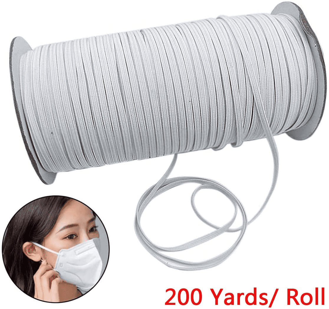black, 1//4 inch Heavy Stretch String Elastic Bands for Knitting Arts /& DIY Crafts Mask Making Braided Elastic Cord High Elasticity Rope 100 Yards