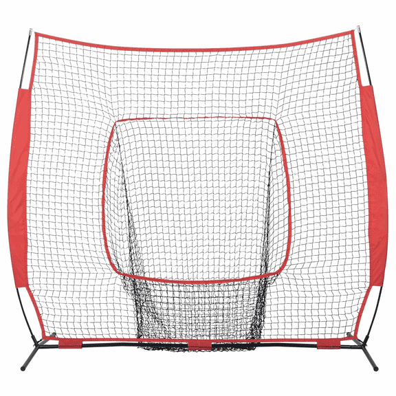 7x7 Baseball Softball Net, Portable Training Net for Hitting Pitching Catching, Baseball Backstop with Carry Bag & Strike Zone