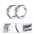thumbnail image 3 of Shisuyan Ear Rings Mens Titanium Steel 1 Pair 0.5x0.5in, 3 of 8