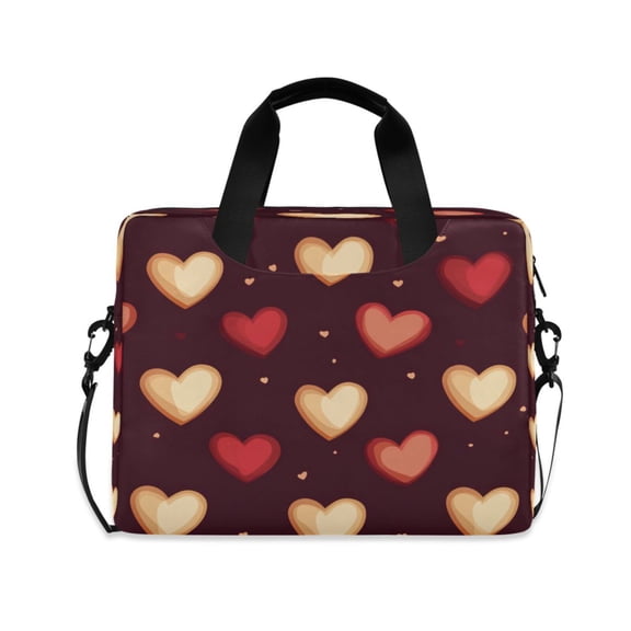 16inch Laptop Briefcase, Business Laptop Bag with Detachable Strap & Padded Compartment, Water-Resistant Polyester,Heart