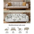 thumbnail image 3 of Sage Green Coastal Sofa Couch Covers for 3 Cushion Couch,Washable L Shape Sectional Sofa Covers for Loverseat/Pet,Ocean Starfish Coral Nautical Shell Couch Slipcover Throw Blanket Futon Cover 71x134, 3 of 8
