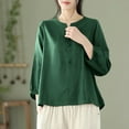 thumbnail image 2 of Chbgutlmr Womens Tops Plus Size Cotton Linen Long Sleeve Shirts Lightweight Casual Loose Vintage Blouses, 2 of 3