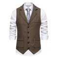 thumbnail image 2 of Men's Vest Spring And Summer New European Size Suit Vest Retro Lapels Men's Suit Vest, 2 of 3