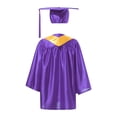 thumbnail image 2 of YONGHS Girls Graduation Gown Cap Set Kindergarten Preschool Church Robe Kids Children Uniform Outfit Purple 27, 2 of 5