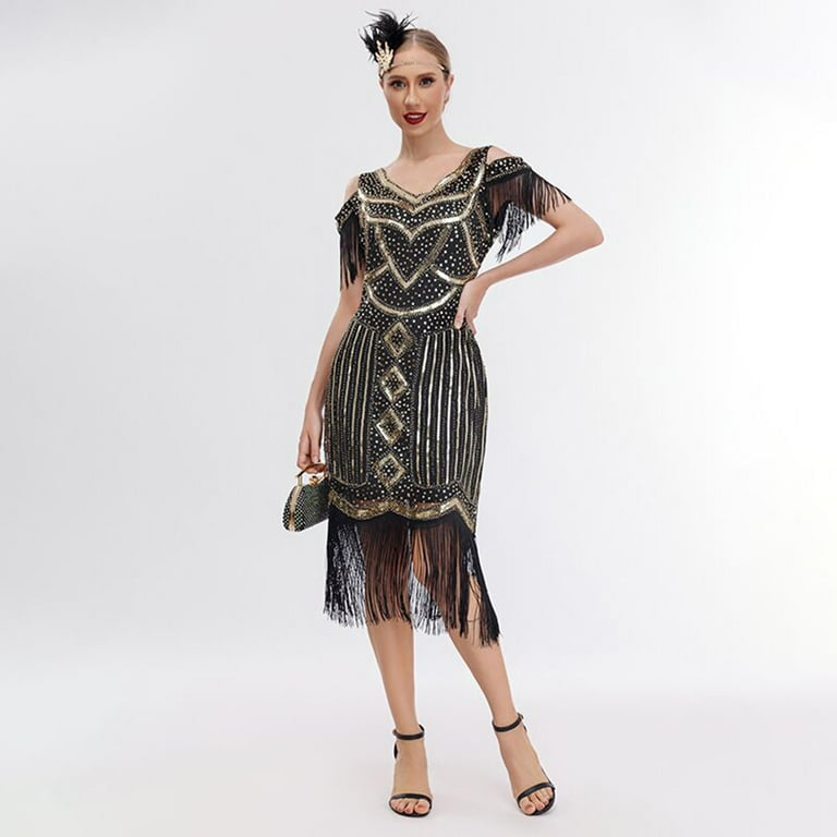 vintage 1920's beaded flapper dress Cleo 1920s Flapper Dress main image 1