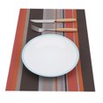 thumbnail image 3 of Mantel Individual con aislamiento térmico de PVC a rayas, impermeable, vajilla, cuenco, plato, tenedor, mantel (naranja), 3 of 8