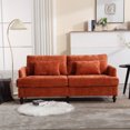 thumbnail image 2 of Orange Chenille Sofa with Solid Wood Construction / Durable for Long-Term Use, 2 of 6