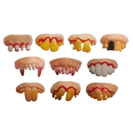Smart Novelty 1PC Tricks Toy Replica Disgust Ugly Denture False Rotten Teeth model Tooth