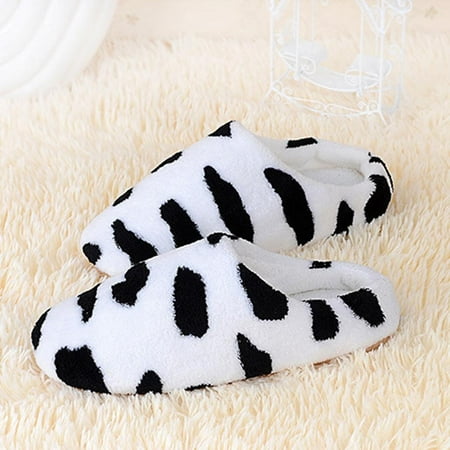 

Hazel Tech Women Slient Indoor Slippers Leopard Pattern Fleece Comfort Closed Toe House Shoes Soft Sole Non-Slip Bedroom Home Shoes