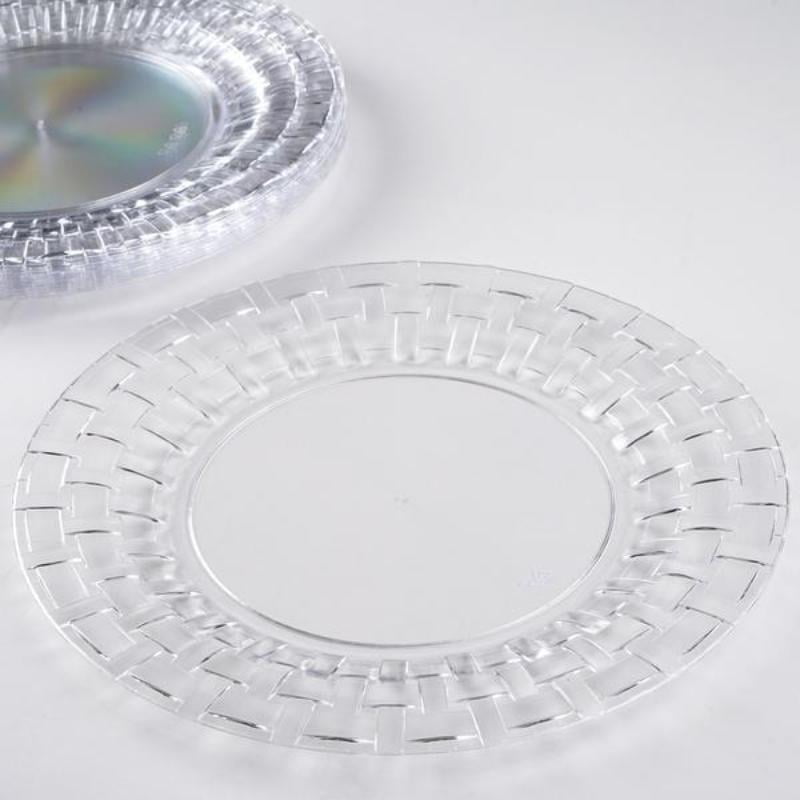 10/pk  Clear 9" Round Disposable Plastic Plate wedding/catering