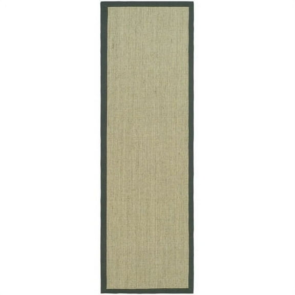SAFAVIEH Natural Fiber Forrester Border Sisal Runner Rug, Marble/Grey, 2'6" x 8'