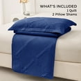 thumbnail image 7 of Beartech Quilt Set King Size Navy Blue Bedspread Coverlet Microfiber Bedding Lightweight Reversible Set, 7 of 7