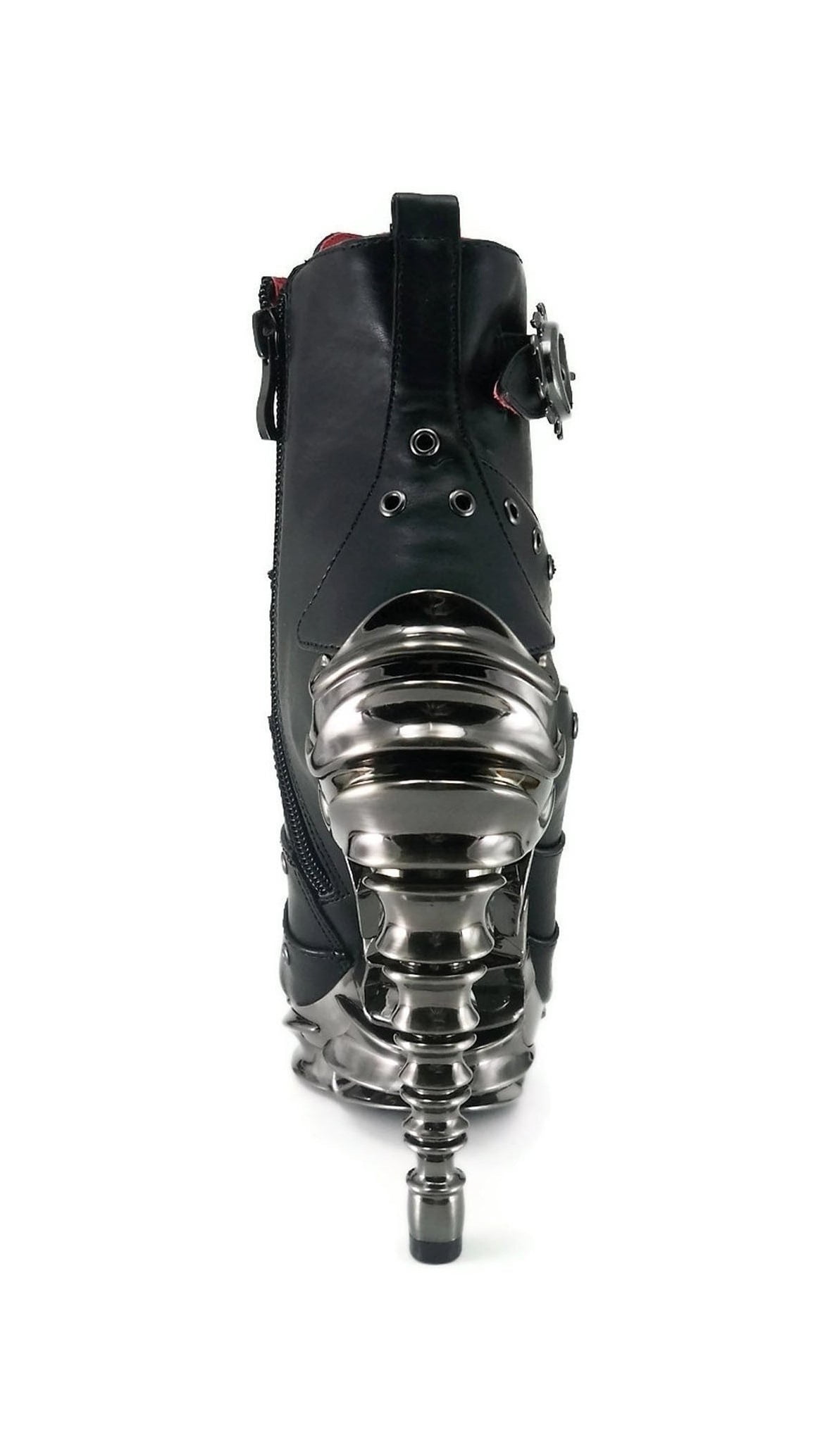 Hades Shoes H-Raven Ankle boot with Chrome plated multi-piece