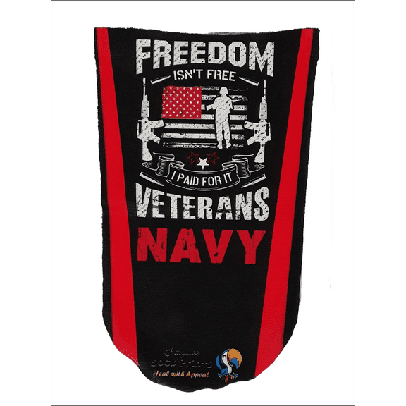 Amputee Sock, "Freedom isnt Free Navy red sock V1", 3PLY Residual Wound, Over Shrinker Sock