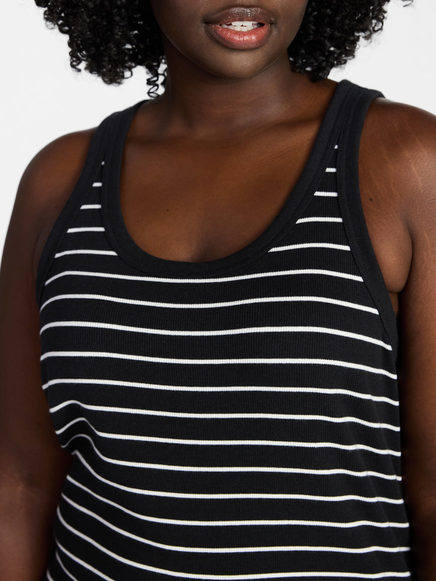 Terra & Sky Women's Plus Sleeveless Ribbed Scoop Neck Tank Top, Sizes 0X-5X