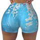 thumbnail image 2 of Balery Hanging Orchids Floral Blue Pantalones cortos de entrenamiento estampados para mujer, sin costuras, ajustados, para gimnasio, yoga, correr, deportes, ejercicio activo, fitness.-XX-Large, 2 of 8