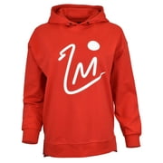 CUTIE Teen Girls Lightweight Casual Pullover Sweatshirt L&M Logo Design Long Sleeves Drawstring Hoodie. (RED, L)