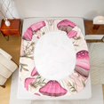 thumbnail image 5 of Homewish Cute Cartoon Mushroom Full Size Sheets,Rustic Floral Flower Bed Sheets,Pink Beige Sheet Sets For Girl Teens,Microfiber Bedroom Decor,4-Piece, 5 of 7