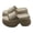 Khaki, variant on Womens Slip On Sandals Comfortable Cloud Slides Open Toe Round Platform Non Slip Bathroom Shower Slippers Soft Cushion Lightweight Beach Walking Sandals Summer Casual