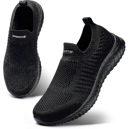 

Womens Slip On Trainers Comforble Walking Work Shoes With Memory Foam
