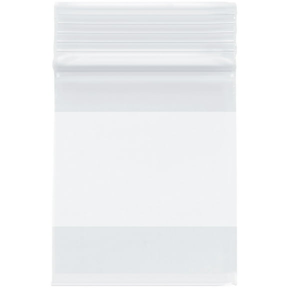 Plymor 2.5" x 3" (Pack of 500), 4 Mil with White-Block Heavy Duty Zipper Reclosable Plastic Bags