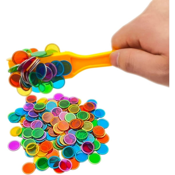 Paquet de 300 jetons de bingo (couleur mélangée) marqueurs translucides de  1,5 cm pour le bingo, le comptage et les jetons de jeu, jetons pour les  jeux de bingo