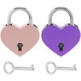 thumbnail image 1 of 2 mini candados de aleación, candados para maletas, candados pequeños de amor, candados decorativos, mini candados en forma de corazón para equipaje, agendas, joyeros, 1 of 5
