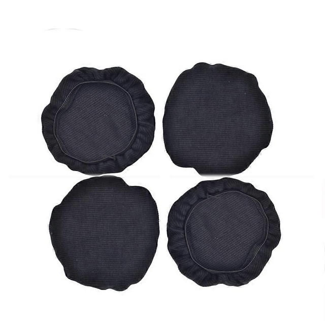 Stretch Headphone Cover 4Pcs Black Washable Sweat-Absorbent Ear Pad Covers for Phone