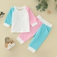 thumbnail image 2 of LUOGENLI Girls Fall Outfits Size 6/7 Toddler Girls Boys Winter Long Sleeve Tops Pants 2pcs Outfits Clothes Set for Babys Clothes Underwear Set Blue 9-12 Months, 2 of 4