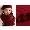 thumbnail image 4 of Bufanda tipo oveja para mujer en otoño e invierno, bufanda lisa de terciopelo suave (rojo vino), 4 of 4