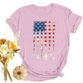 thumbnail image 6 of Womens 4Th of July Summer T-Shirts Round Neck Short Sleeve Tops American Flag Printed Tunic Tops Pullover Sweater Blouses Patriotic T-Shirts Retro Dressy Tops Shirt Going Out Beach Outfits, 6 of 6