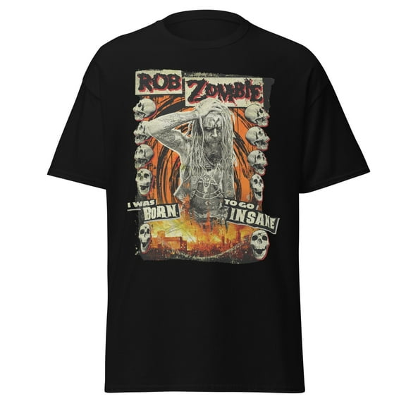 Rob Zombie Born Insane Jumbo Print Unisex T-Shirt - Black - Small