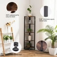 thumbnail image 4 of ZXNYH 5 Tier Corner Shelf, Industrial Corner Bookshelf Small Bookcase Rustic Storage Rack Plant Display Stand for Living Room, Home Office, Kitchen, Small Space, Brown, 4 of 7