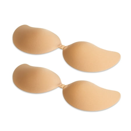 Liba Reusable Strapless Push Up Bras for Women  Self-Adhesive Silicone Strapless Bras  Adhesive Bras  Invisible Bra  Size C  2 Pack