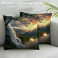 thumbnail image 3 of JEUXUS Short Plush Pillowcase Landscape Nature Picture Artwork Waterfall Scenic for Car Couch Bedroom White, 3 of 5