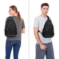 thumbnail image 6 of Mosiso Sling Backpack, Multipurpose Crossbody Shoulder Bag with Front Buckle Pouch&Reflective Strip For Hiking,Travel,For Women Men,Black, 6 of 7