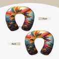 thumbnail image 3 of Xecao Colorful Flower Chameleon Print Memory Foam Cervical Neck Pillow Versatile U-Shaped Pillows for Home,Office,Camping,Travelling,Soft Washable Cover, 3 of 8